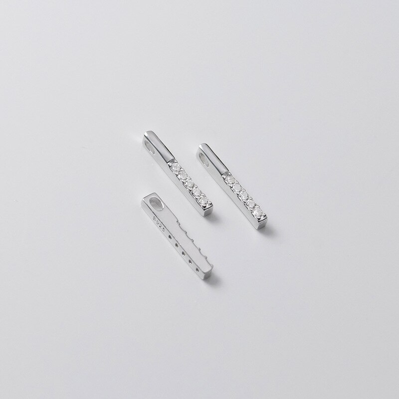 925 Sterling Silber Stange Form AAA Zirkon Halskette Charms S925 Silber Armband Stick Anhänger DIY Feine Schmuck Erkenntnisse: silver 1pcs