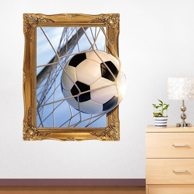 3D Muurstickers Kamer Decoratie Voetbal Fotolijst Muursticker Kinderkamer Decor Thuis Decals Art Sport Game Pvc poster