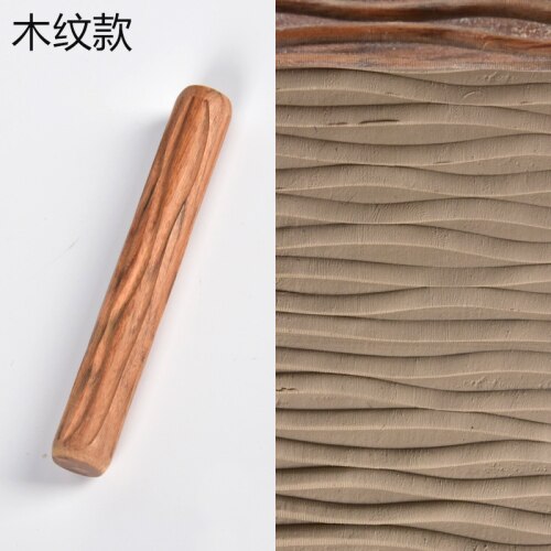 Rodillo de barro con textura de madera, herramientas de cerámica, talla de alfarería, patrón en relieve, varilla en relieve, rollo de barro, 5 uds.: D