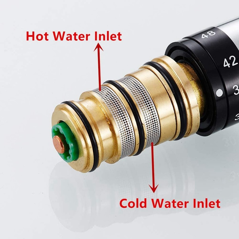 Thermostatic Mixer Water Mixing Valve,Solid Brass Copper Cartridge Temperature Control Valve Faucet Tap Fittings