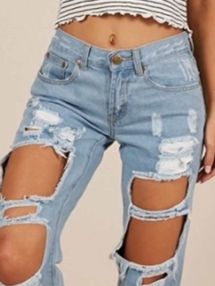 Frühling und Sommer Neue frauen Jeans Persönlichkeit Gewaschen See verlieren Beiläufige Hohe Taille Gerade Damen Neun Punkte Jeans