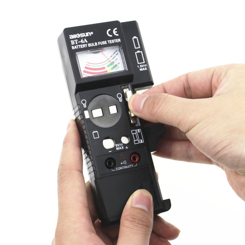 All-sun bt -6a 3 in 1 batterikapacitets tester digital lcd multifunktions sikringstester pære tester kontinuitetstester 1.5v aa/aaa 9v