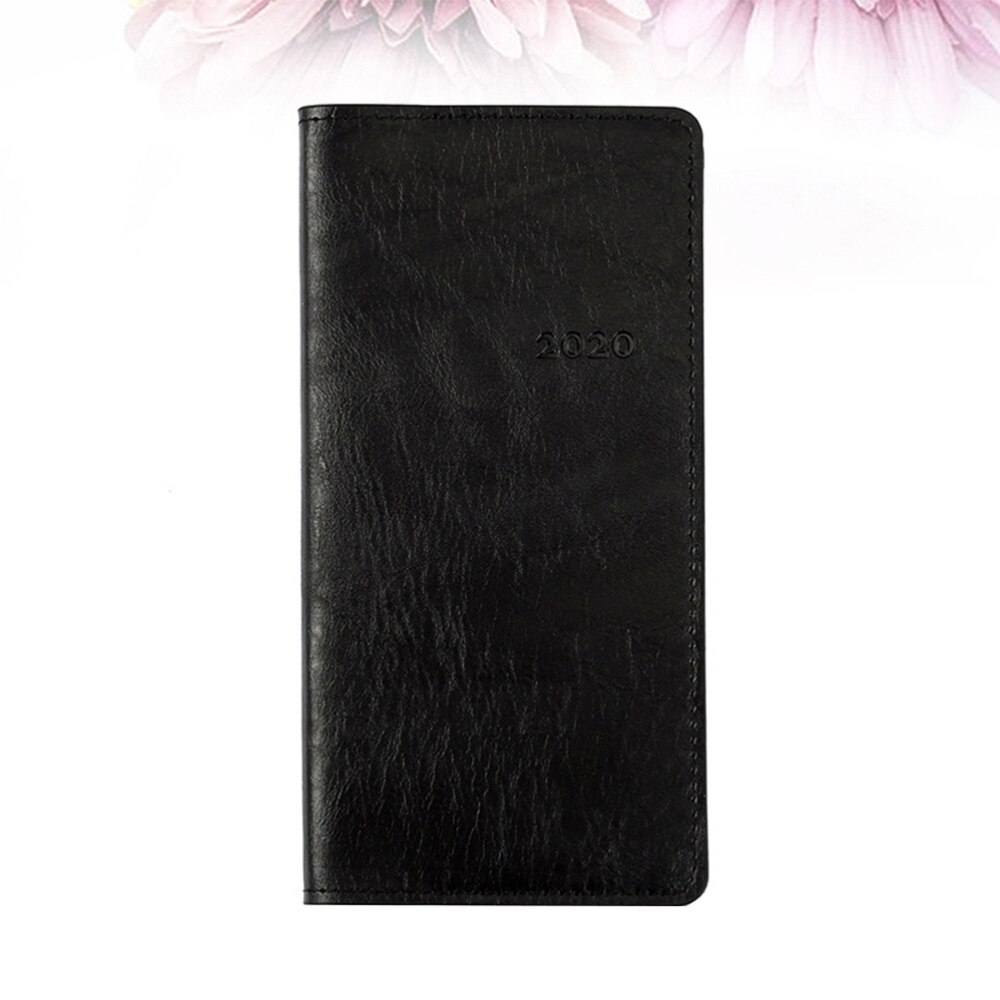 A6 Imitation Leather Planner Portable Notebook Diary Stationery for Home Office School (A6 Black)