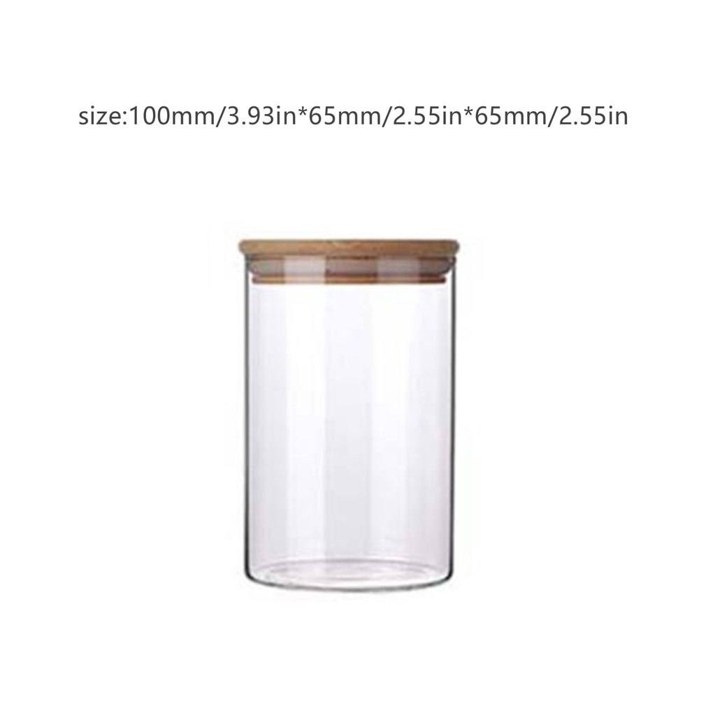 Glass Airtight Jars,Glass Food Storage Jars Containers with Bamboo Lid,Tea Cans Dried Fruit Snacks Storage Bottles: 5