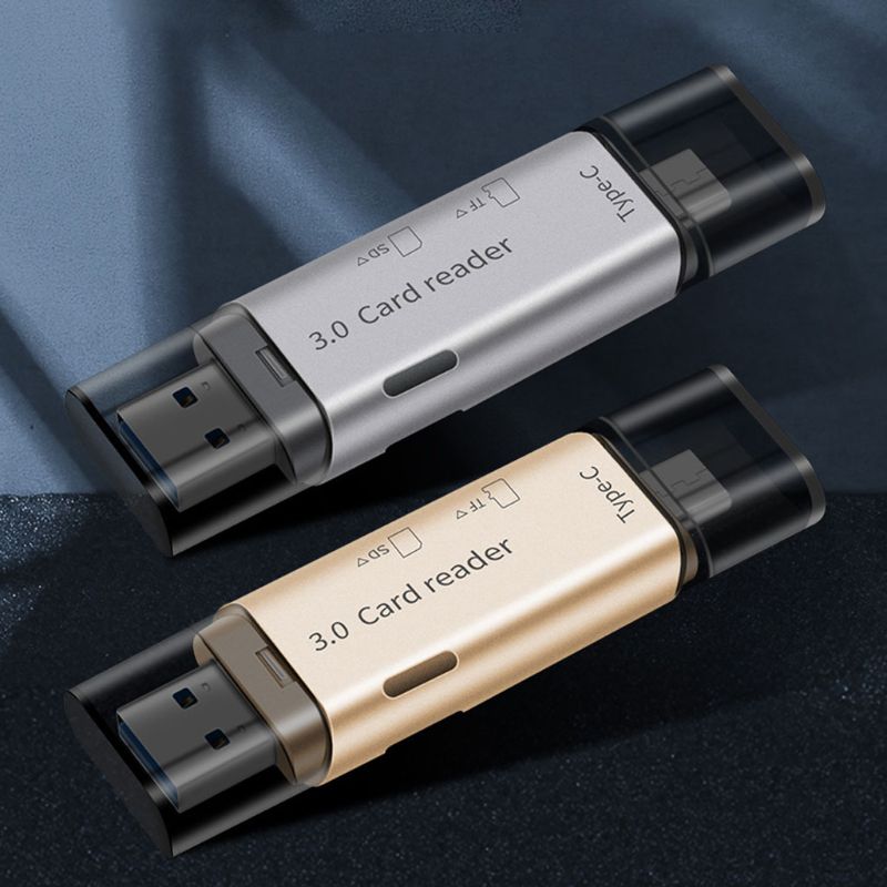 2in1 USB 3.0 Type C Dual Slot High Speed Adapter Micro SD TF SD Memory Card Reader For PC Laptop Computer Mobile Phone Tablet Ho