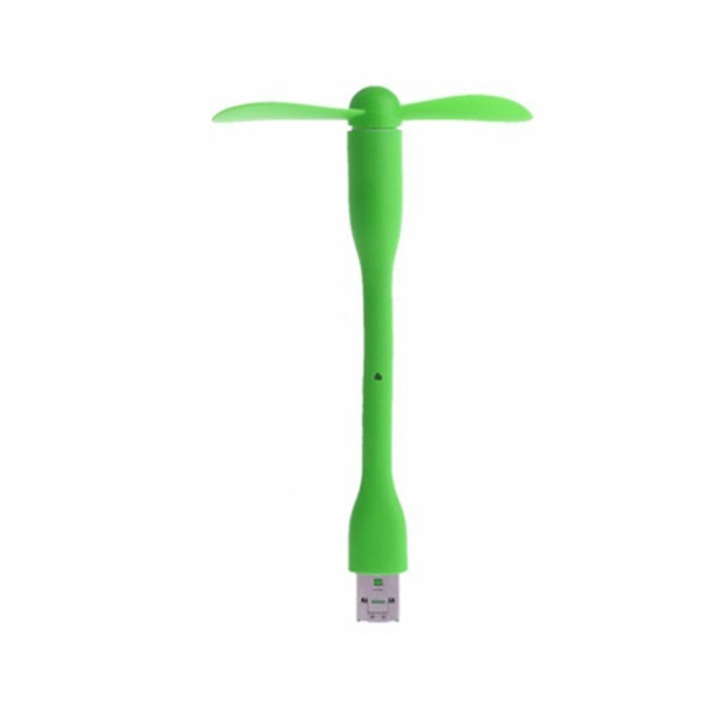Mini ventilador Usb Flexible, portátil, desmontable, para Pc, Banco de energía, dispositivos Usb: green
