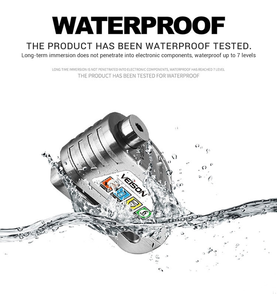 Fietsalarmslot 130dB Anti-diefstal Waterdicht Motorslot Schijfremslot Intelligent regelbaar motoralarm