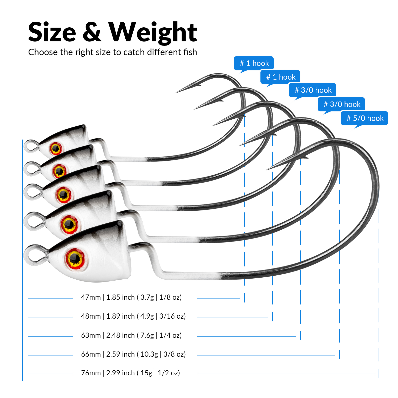 Anzuelo de pesca con cabeza plomada, 3,5g, 5g, 7g, 10g, 14g, accesorios de aparejos de pesca con señuelo suave, 5 unids/lote