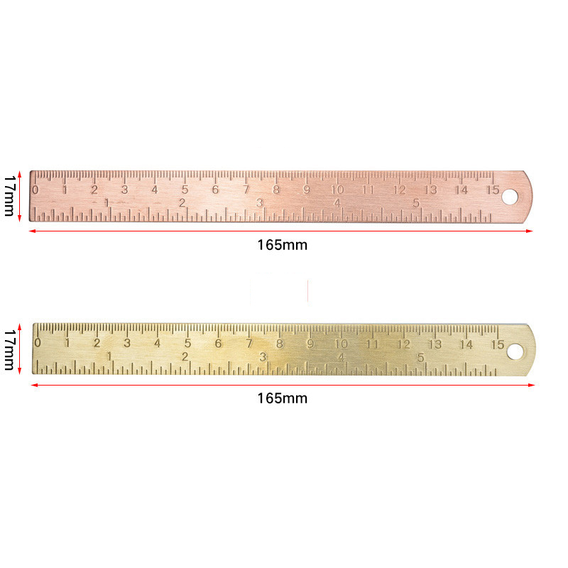 1pc 15cm messing linjal bokmerke kanselli rosa gull måler rett linjal for skole skrivesaker metall maleri tegneverktøy