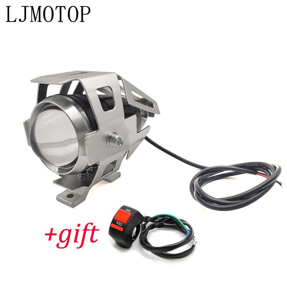 Motorcycle LED headlights U5 12V Decorative lamp Spotlight For HONDA CB650R CBF1000/A CB600F CBF600/SA CB125R CBR600F: A-Silver-One