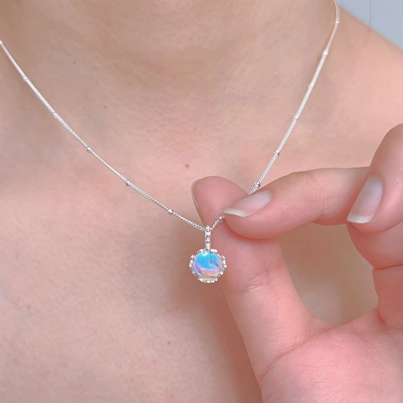 Ventfille Silver Color Opal Necklace for Women Girl Liquid Lava Star Irregular Jewelry 925 Stamp Birthday Dropshippping: Gold-color