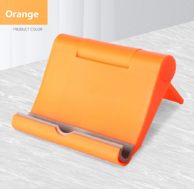 Telefoon Houder Desk Stand Mobiele Tablet Statief Mount Ondersteuning Voor Iphone Xsmax Huawei P30 Xiaomi Plastic Opvouwbare Bureau Houder: E36 Orange