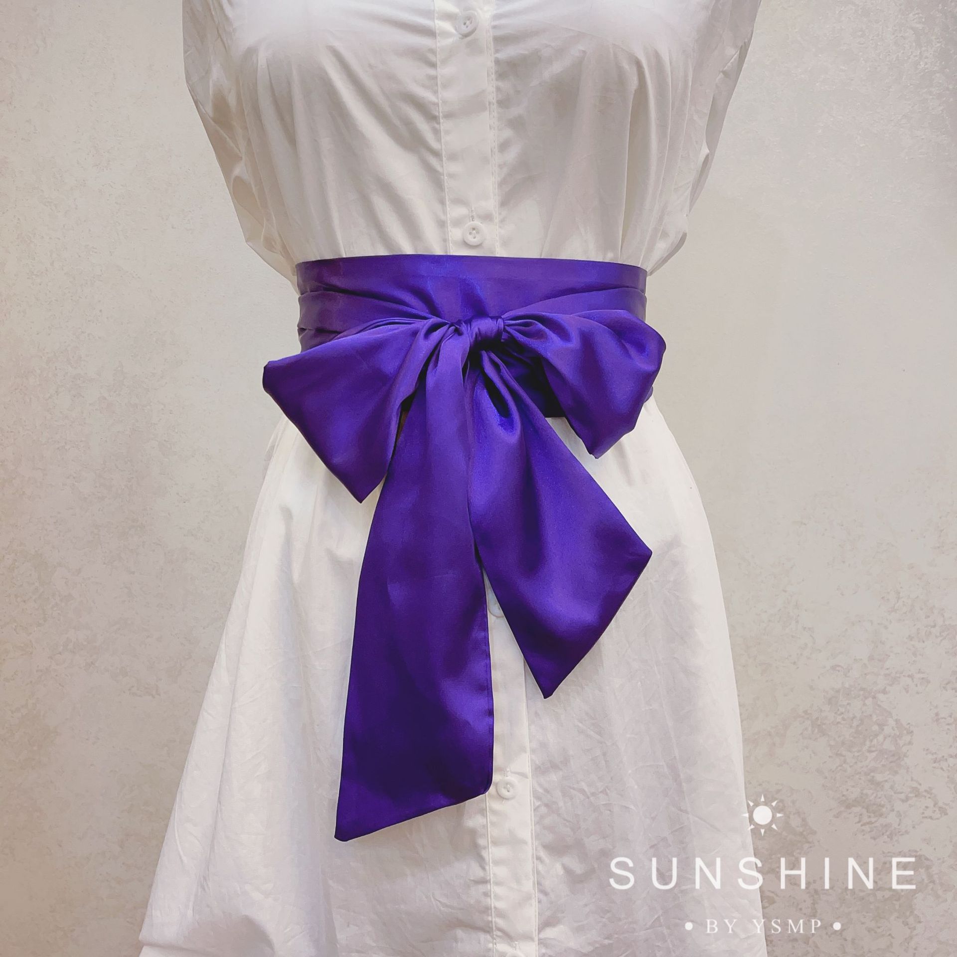 Satijnen Strik Brede Corset Riem 9.5x250 cm Wijn Wit Rood Zwart Roze Geel Marine DIY Strik Tailleband voor Vrouwen Meisje: Dark Purple