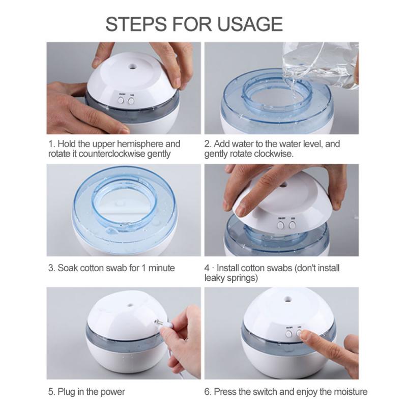 Humidificador USB pequeño, atomizador de purificación de aire estático para coche, bolsitas de Fragancia casera, 300ML,