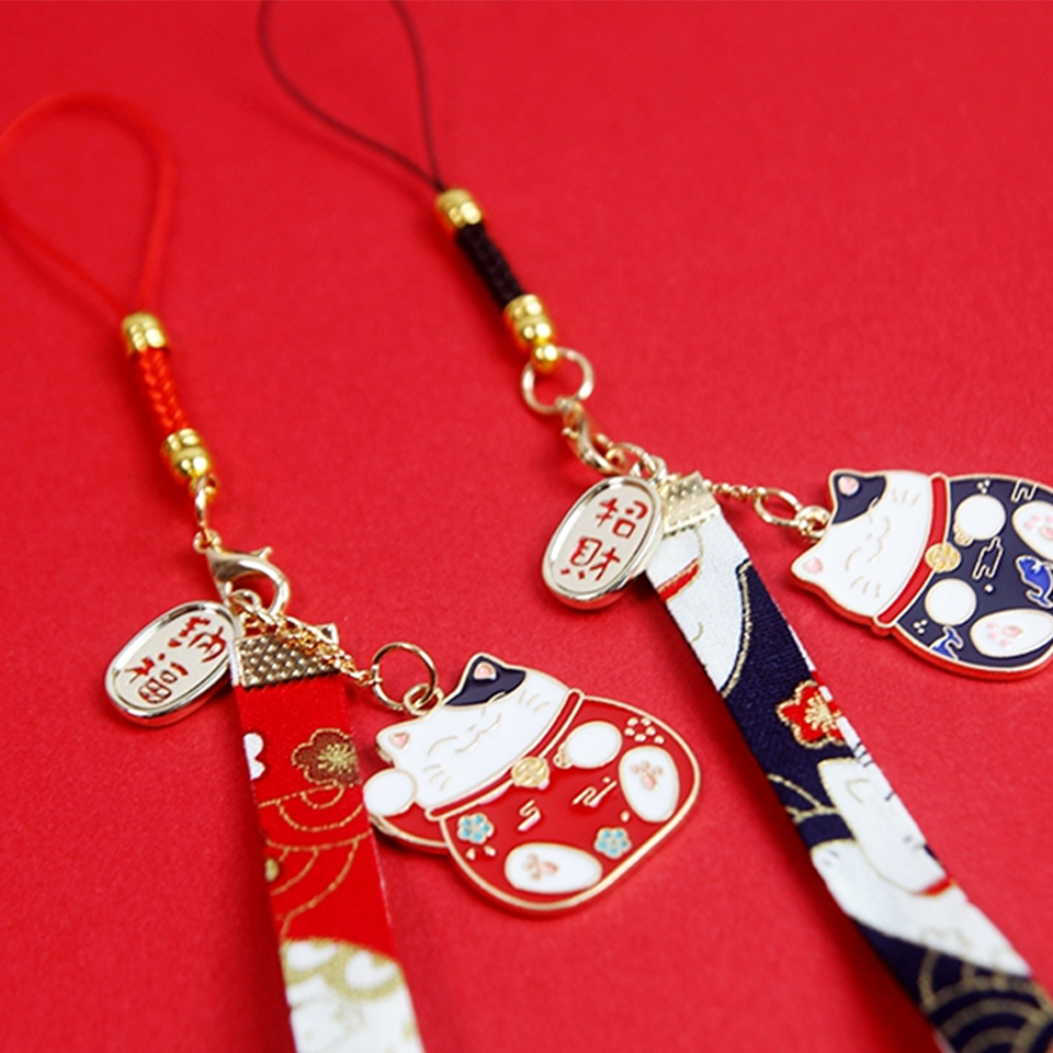 Japanese Smart phone Strap Lanyards for iPhone Samsung Keys Decoration Daisy Tassel Cat Mobile Phone Strap Rope Phone Charm