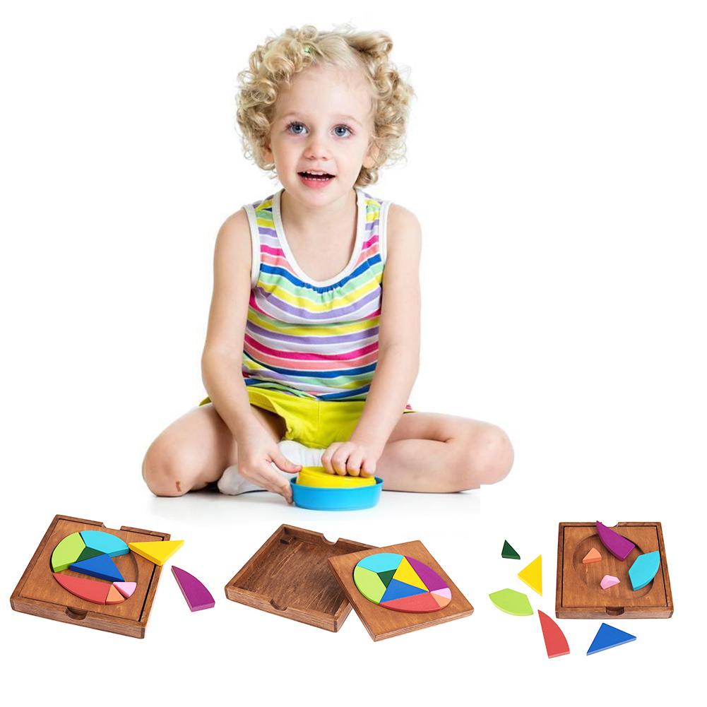 Funny Wood Puzzles Color Geometric Shape Learning Toys Daily Durability Practical Hands-on Ability Training Necessary Fun Toys