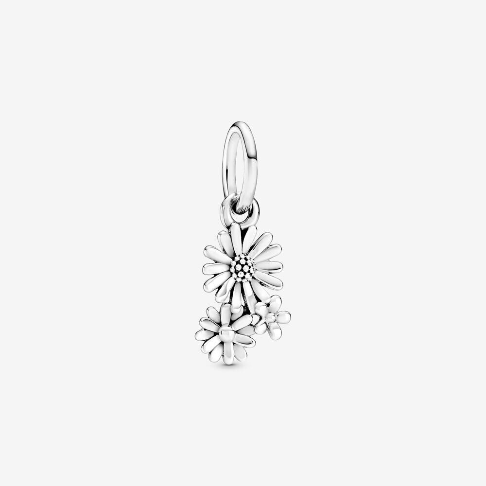 Authentic Original 925 Sterling Silver Pink Daisy Flower Dangle Charm Bead Pendant Rose Gold Fit Bracelets Women Jewelry: 11