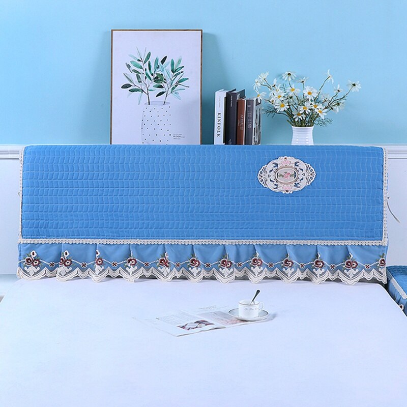 Uusin sängynpäädyn päällinen pestävä pölytiivis sängynpäällinen sängyn pään selkänojan suoja selkänojan kotelo päiväpeite sängynpäädyn päällinen: Sininen / W150 x 65cm