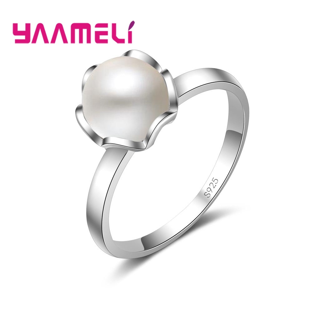 Anillo de Plata de Ley 925 con perlas de agua dulce, accesorios de para mujer