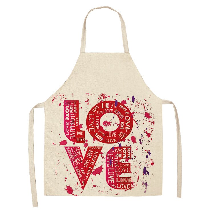 1Stck verrotten Lippen knapp Küche Schürzen Für Frauen Baumwolle Leinen Lätzchen Haushalt Reinigung Schürze Hause Kochen Schürze 53*65cm WQL0114: 2WQ-WQL0114-11