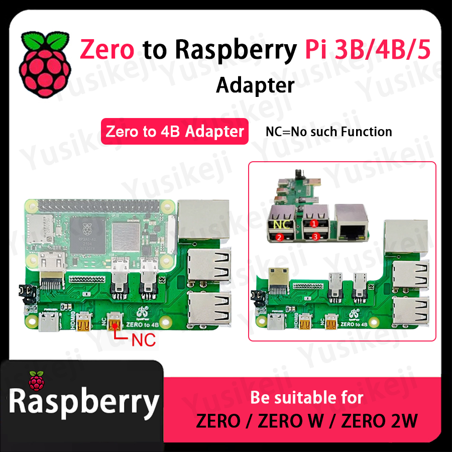 Raspberry Pi Zero naar Raspberry Pi 3B/4B/5 adapter, ZERO ZERO W ZERO 2W adapter, Raspberry Pi-adapter