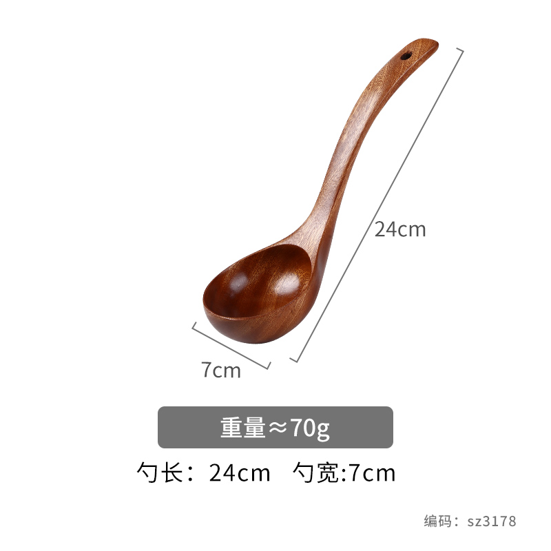 Houten Soeplepel Voor Het Koken Van Grote Lange Steel Ramen Lepel Massief Hout Anti-Aanbaklaag Speciale Lepel Keukengerei Accessoires: green