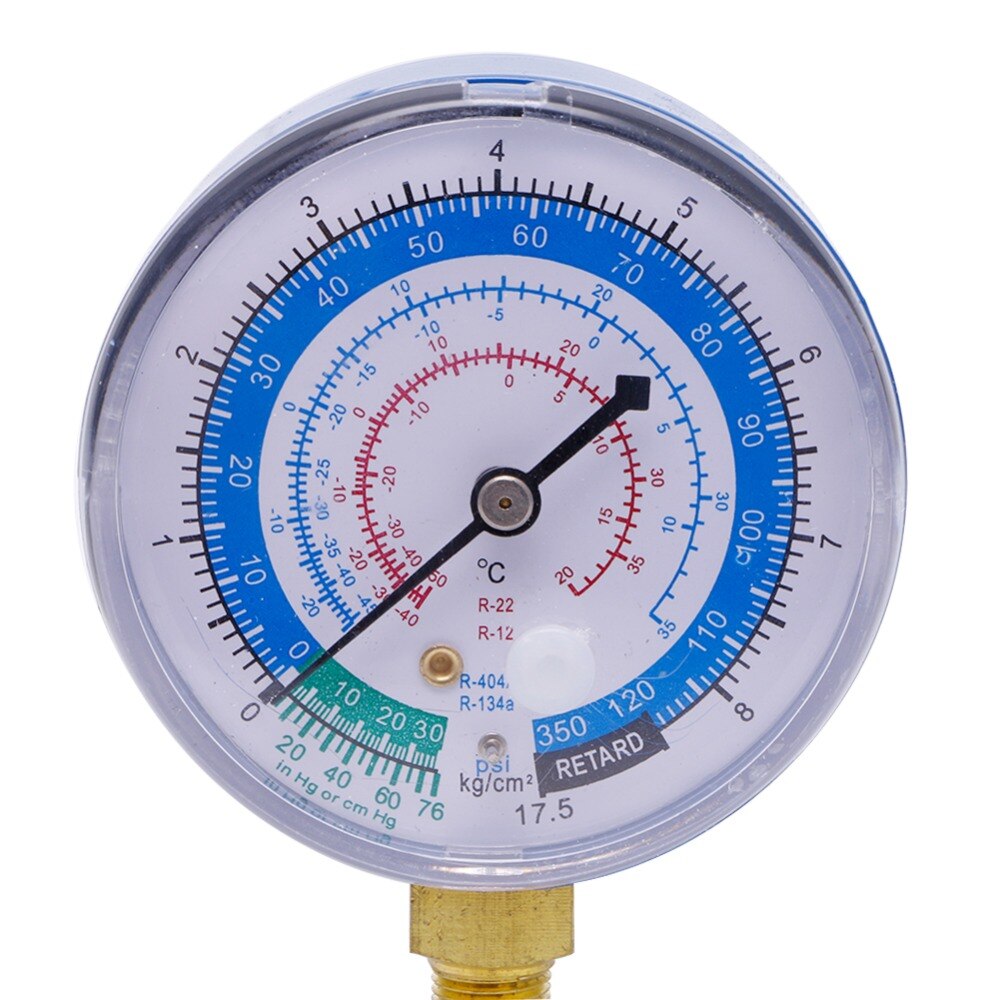 Air Conditioner R404 R134A R22 Refrigerant Low Pressure Gauge PSI KPA Blue