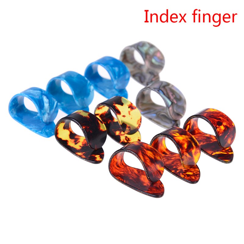 10 Uds. Pulgar para guitarra e índice, mediador de púas, celul, dedo pulgar, accesorios de guitarra de Color aleatorio, oferta: index finger