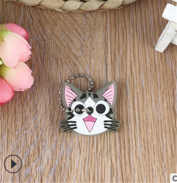 1PC Key Top Cover Cap Topper Keyring Cute Animal Multi Color Soft Plastic Key Cover for House Room Box Keys: 11