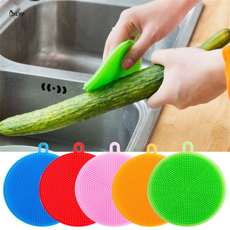 Silikone rengøringsbørste frugt og grøntsager rengøringsbørste køkken tilbehør gadgets opvaskeklud bbq rengøringsbørste til køkken