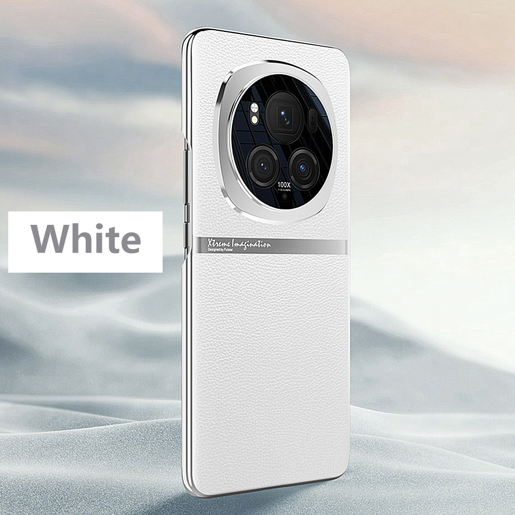 Funda de cuero Original para Honor Magic 6 Pro, cubierta trasera a prueba de golpes, parachoques chapado para Huawei Magic6 Pro, funda dura para teléfono móvil y PC: Rojo