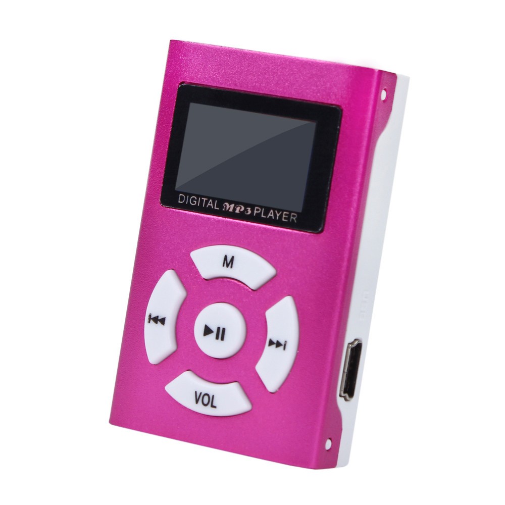 USB Mini MP3 Player LCD Screen Support 32GB Micro SD TF Card: D