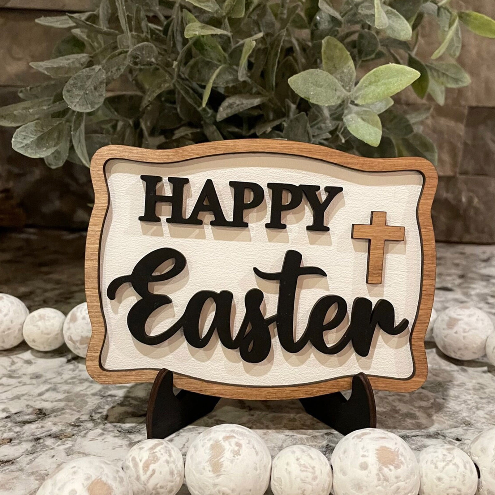 Paasdecoratieset, Lente Gelaagde Dienbladdecoraties Set, Houten Pasen Gelaagd Dienblad Decor, Pasen Huisdecoratie Ornament