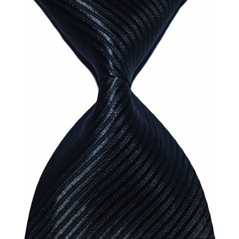 Couleur unie rayé cravate pour hommes cravate soie 10cm largeur Jacquard tissé vêtements de cérémonie affaires de mariage fête de noël: Black
