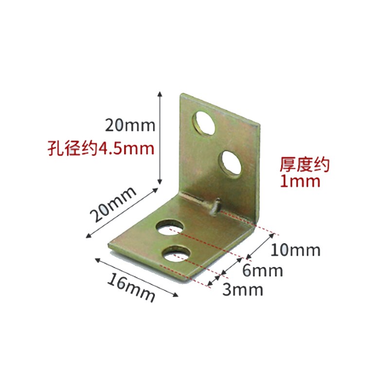 10Stck Edelstahl Rechten Winkel Klammern 90 Grad Ecke Klammern Regal Zauberstab Gestell Unterstützung Halfter Halterung DIY Möbel Hardware-: 20x20x16mm (10Stck)