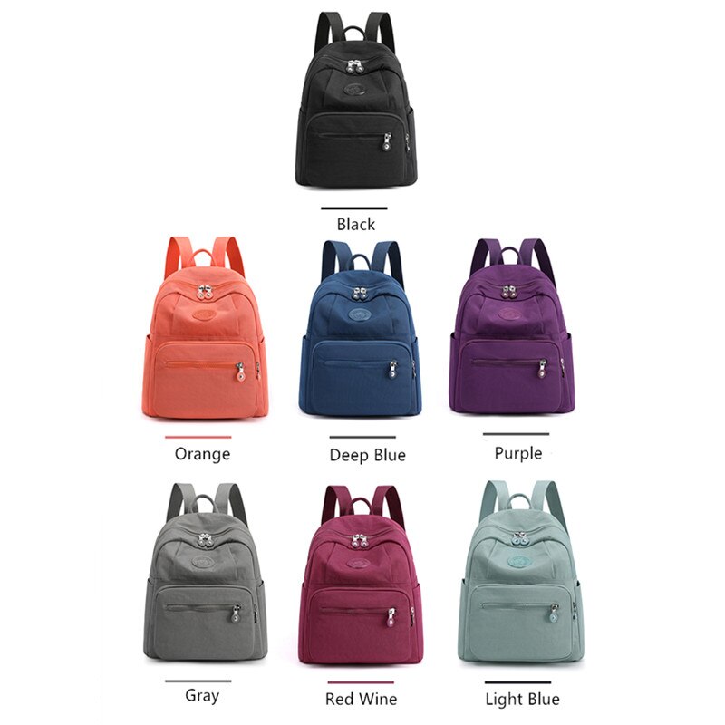 Vento Marea Travel Women Backpack Casual Waterproof Shoulder Bag Female Nylon Black School Bag For Teenage Girl