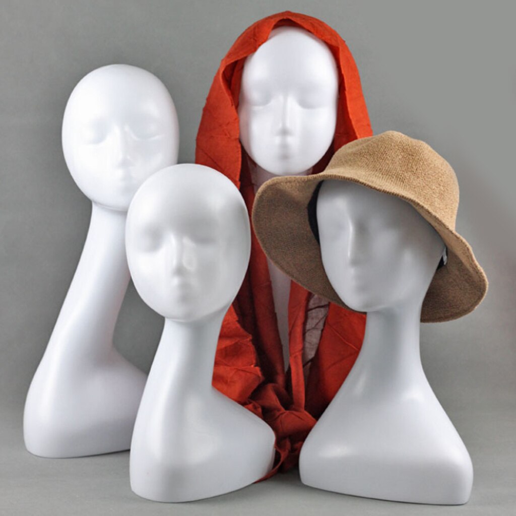 Cabeza de maniquí para exposición de sombreros con peluca, accesorio duradero y resistente, Abstracto, para salón o tienda, 1 unidad