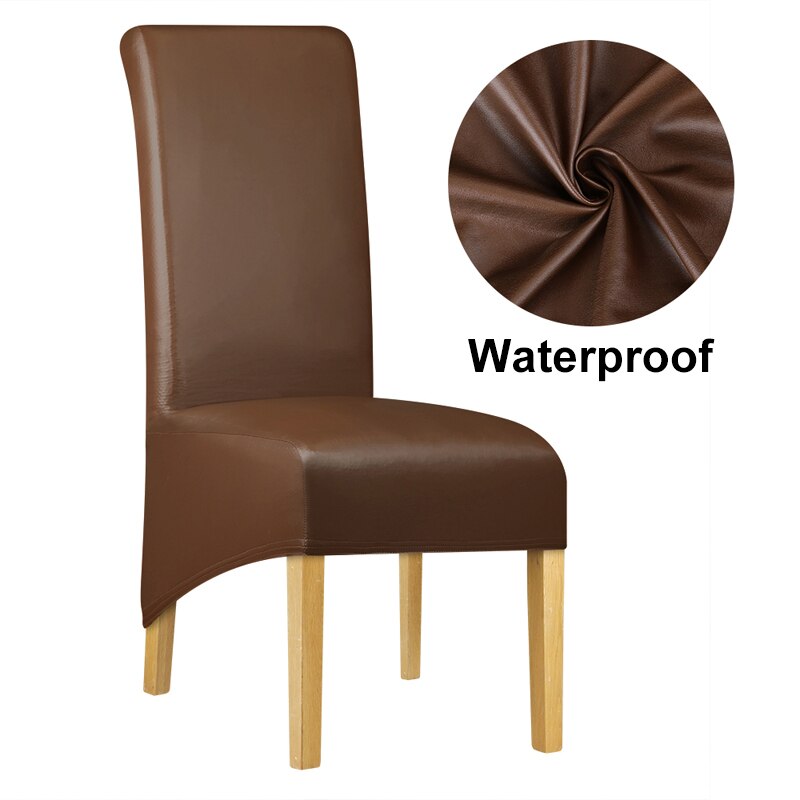 Waterproof PU Fabric Long Back Chair Cover King Back Chair Covers Elastic Washable Home Hotel Banquet: 1793-CO