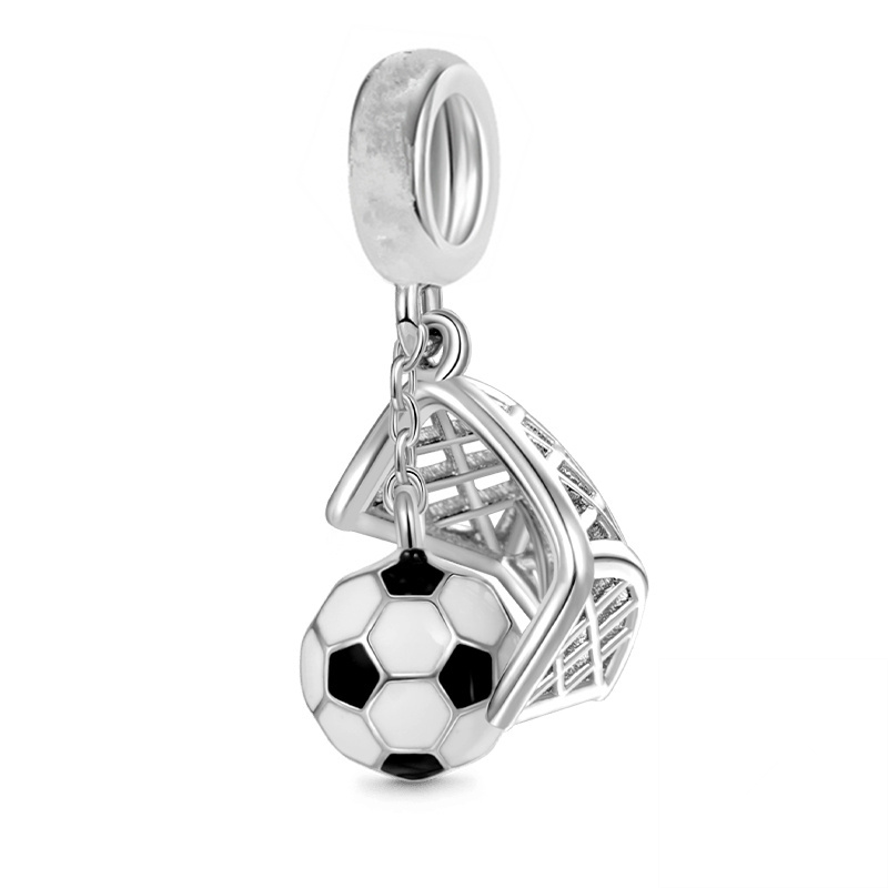 Multiple Series Balls Bead American Football，Badminton Dangle Charm Jewelry Fit Original 925 Sterling Silver Pan Brand Bracelet: Tran-Blue