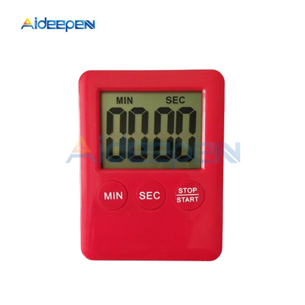 Super Dunne Grote LCD Digitale Scherm Kookwekker Vierkante Koken Tellen Countdown Alarm Magneet Klok Herinnering Timer: Red