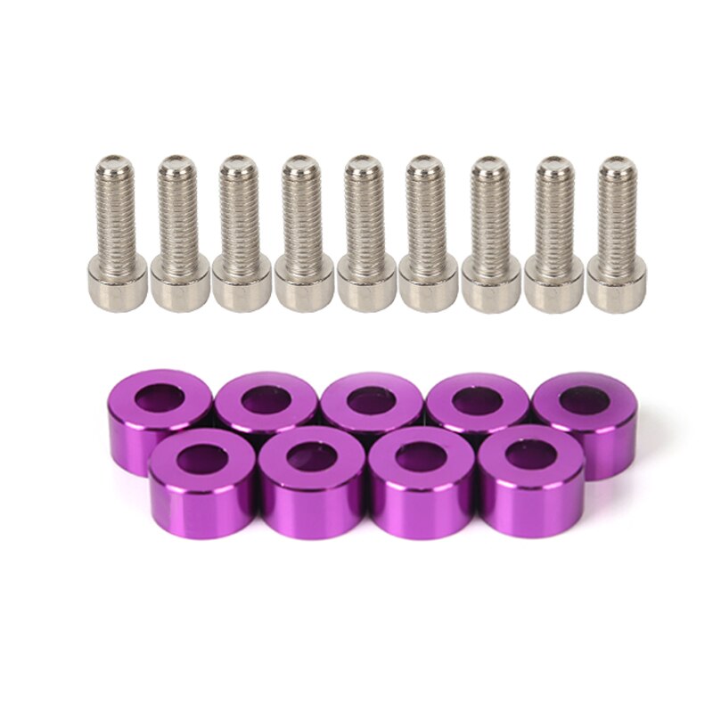 M8 6 Pcs/Pack JKdreamer Aluminum Fender Washers and Bolt for honda Air inlet manifold,engine: Purple