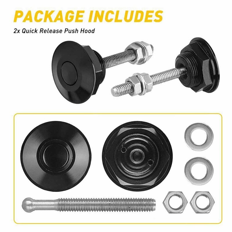 2 Pcs Drukknop Quick Release Hood Bonnet Pins Slot Clip Auto Bumper Klink Kit