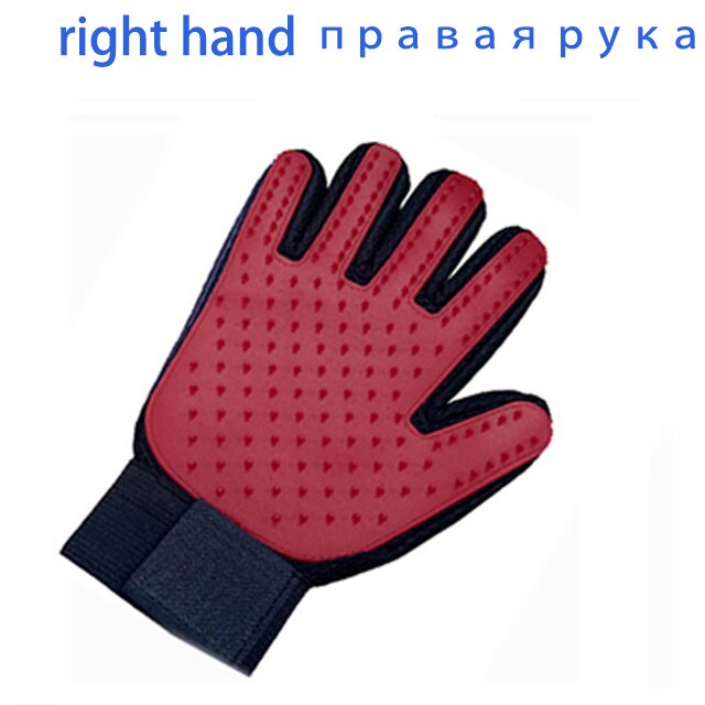 Guante de aseo para perros, gatos y mascotas, cepillo de baño, guantes de limpieza efectiva, depilación: Red Right