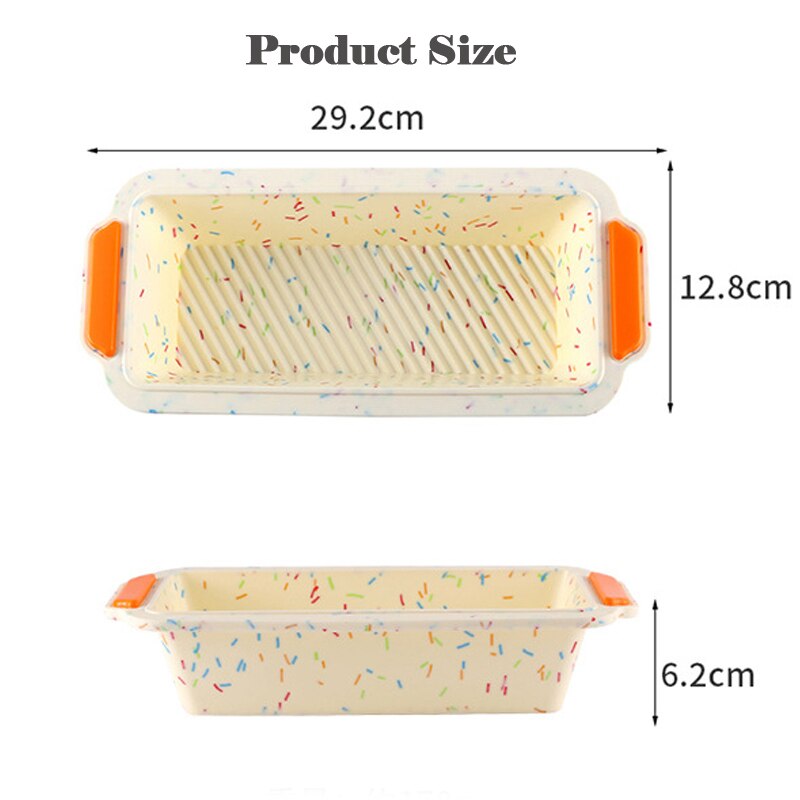 Non-stick Rectangular Silicone Cake Baking Mould Toast Bread Tin Bakeware Tray Long Square Pan Tool Dining Kitchen