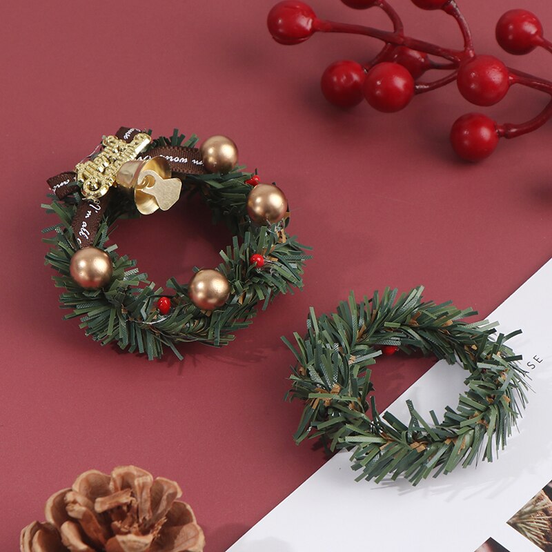 1:12 domek dla lalek miniaturowy wieniec świąteczny dekoracje na drzwi ściany pokoju ozdoby robić domu wesołych świąt girlanda