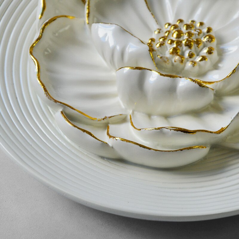 8 Inch Resin Flower Decorative Board Wall Panel Wall Decoration For Home Decoration Three-dimensional European hotel club hall a