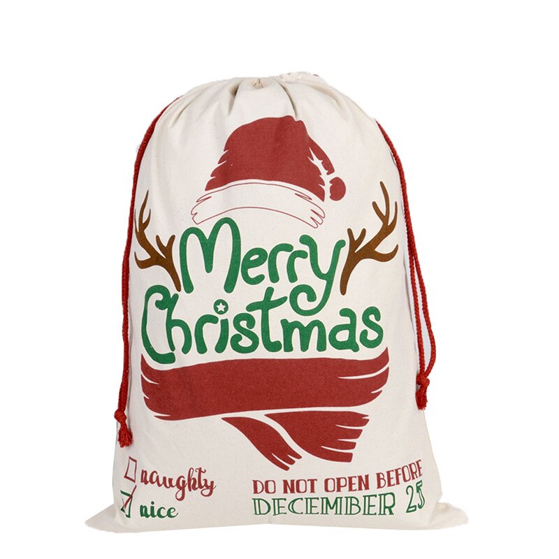 Bolsas de calcetín navideñas grandes, saco de de Papá Noel de Hessian, bolsa de decoración, de caramelo, bolsa con cordón de almacenamiento, 11 estilos: J