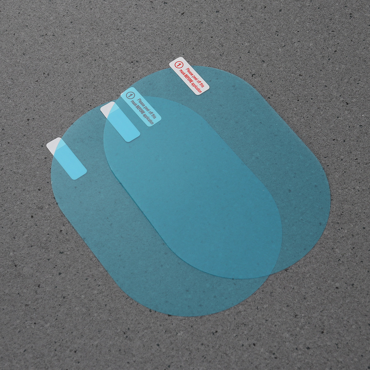 2pc biler bakspeil ellipsebeskyttelsesfilm antirefleks antiripe hd regntett bakspeil klar film med verktøy  a30