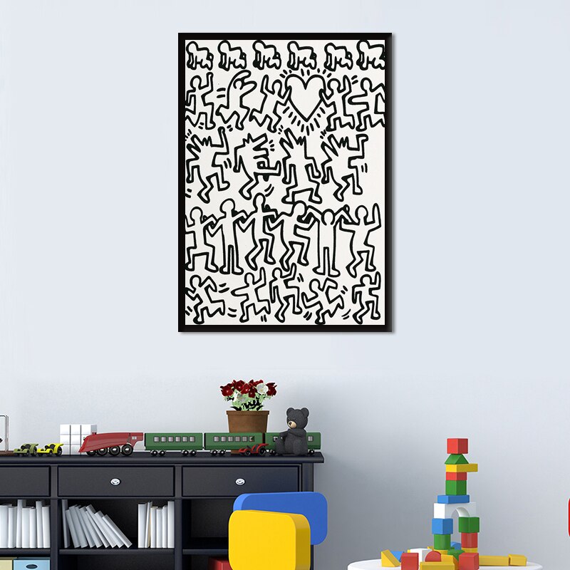 Caso chave keith haring pintura em tela arte da parede impressão cartaz imagem decorativa sala de estar decoração casa