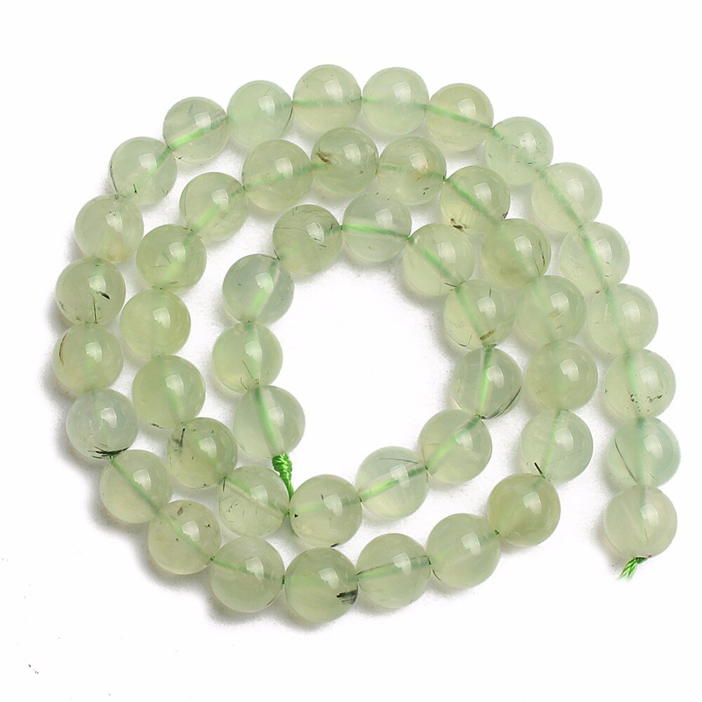 Smooth beads Pick Size 4.6.8.10 12mm Genuine Green Prehnita Round Loose Stone Beads For Jewelry Making